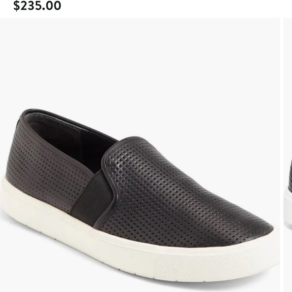 Vince women’s Blair black perforated leather slide on sneaker size 5 / EUR 35